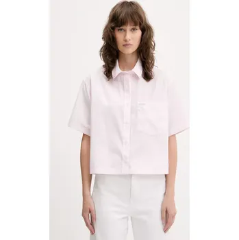 Pánská móda Bavlněná košile Guess Jeans W5GH98.WH7Q1 růžová 03X, vel. M