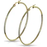 Zlacené ocelové náušnice - kruhy 55 mm