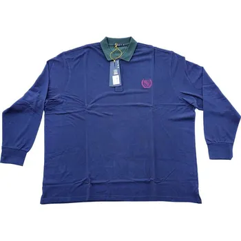 Pánské tričko Pánská polokošile - tričko s límečkem tmavě modrá s dlouhým rukávem 6XL - 8XL Maxfort - 6XL