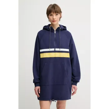 Dámská mikina Bavlněná mikina Tommy Hilfiger SAILING dámská, tmavomodrá barva, s kapucí, s aplikací, WW0WW45599 59X, vel. XS