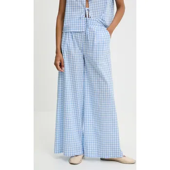 Dámské kalhoty Bavlněné kalhoty Answear.LAB dámské, modrá barva, široké, high waist 13463.fos 55X, vel. S/M
