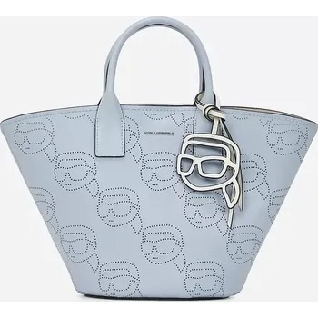 Kožená kabelka Karl Lagerfeld IKON A1W30491 modrá 50X, vel. ONE SIZE