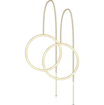 Náušnice Provlékací ocelové náušnice kruhy OPN1658 GD žluté zlato