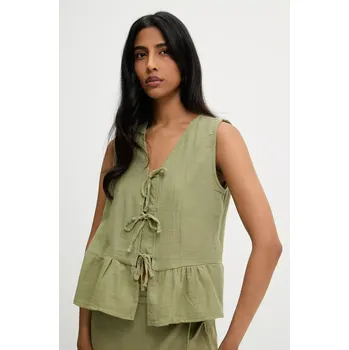 Dámská halenka Bavlněná halenka Answear.LAB dámská, zelená barva, hladká G28.4885.tos 91X, vel. M