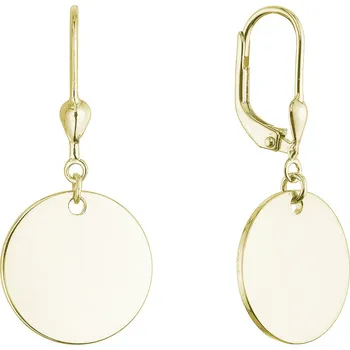 Náušnice Pozlacené stříbrné náušnice placičky velké 61135