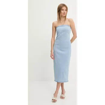 Dámské šaty Džínové šaty Answear.LAB modrá barva, midi RD2335.fos 55X, vel. M