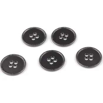 Knoflík Kovový knoflík velikost 28", barva 2 nikl černý