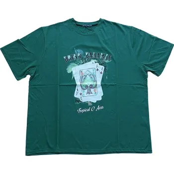 Pánské tričko Pánské tričko tmavě zelené Poker s potiskem 5XL - 10XL krátký rukáv Maxfort ODE-MAX-37418550 - 9XL