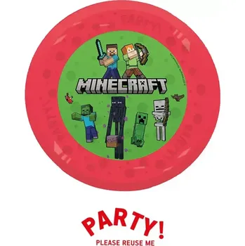 Talíř Plastový talíř Minecraft znovupoužitelné 21 cm