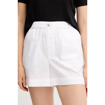 Dámské kraťasy Bavlněné šortky Calvin Klein Jeans dámské, bílá barva, high waist, J20J225218 00X, vel. M