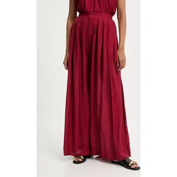 Dámské kalhoty Kalhoty Answear.LAB dámské, vínová barva, široké, high waist 2547.hak 83X, vel. S