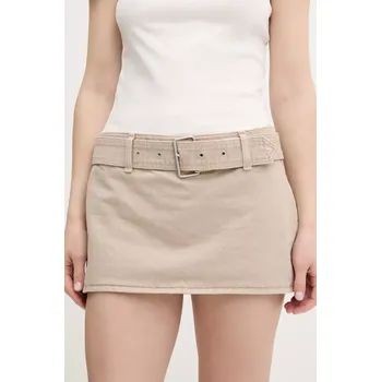 Dámská sukně Džínová kalhotová sukně Abercrombie & Fitch béžová barva, mini, KI143-5308 KI143.5308.111 80X, vel. 28