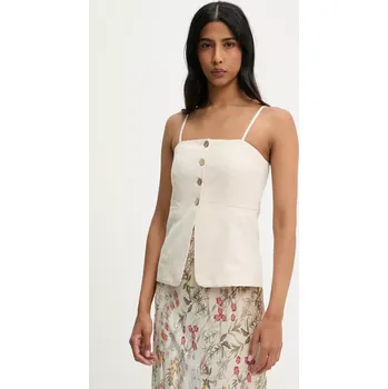 Bavlněný top Answear.LAB dámský, béžová barva N241987.tos 01X, vel. M