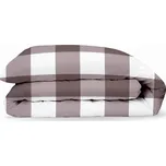 Bavlněný povlak na přikrývku - Káro hnědé Zapínání: knoflík, Velikost přikrývky: 140x260