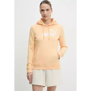 Dámská mikina Mikina Puma dámská, oranžová barva, s kapucí, s potiskem, 682389 20X, vel. XS