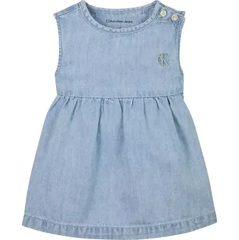 Dámské šaty Šaty Calvin Klein Jeans modrá barva, mini, IN0IN00298 IN0IN00298.PPYA 50X, vel. 92