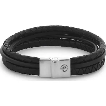 Náramek Rebel & Rose RR-M0054-S-XL náramek Full Metal Premium Combo 12mm Black