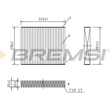 Kabinový filtr Filtr vzduchu v interiéru BREMSI FC0094A