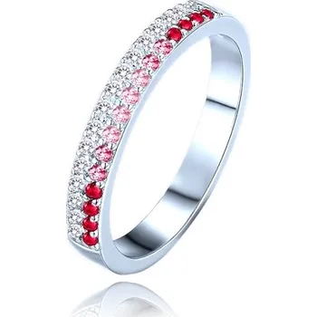 Prsten Stříbrný prsten s červenými a růžovými zirkony JMAS0291CR