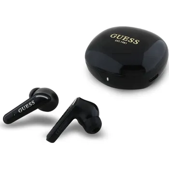 Sluchátka Guess Glossy Classic Logo TWS Bezdrátová sluchátka Black