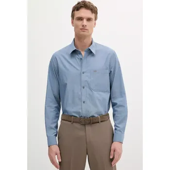 Pánská košile Bavlněná košile Armani Exchange pánská, modrá barva, regular, s klasickým límcem, XM000666 AF13208 XM000666.AF13208 95X, vel. L