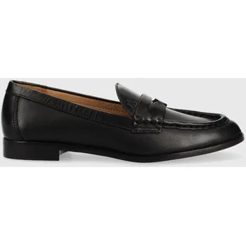 Dámské mokasíny Kožené mokasíny Lauren Ralph Lauren Wynnie dámské, černá barva, na plochém podpatku, 80287500000000000 802875318001.001 99X, EUR 35.5