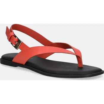 Dámské sandále Kožené sandály Tommy Hilfiger COLOR BLOCK THONG FLAT SANDAL dámské, červená barva, FW0FW08883 33X, EUR 40