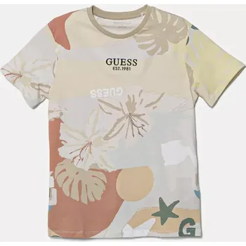 Chlapecké tričko Dětské bavlněné tričko Guess béžová barva, L5GI15 K8HM4 L5GI15.K8HM4.PPYA 01X, vel. 122-125