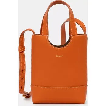 Kabelka Kožená kabelka Bally oranžová barva, WAE069 22X, vel. ONE SIZE