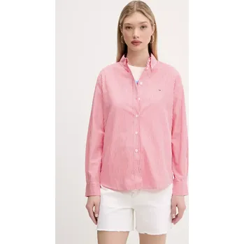 Pánské oblečení Bavlněná košile Tommy Jeans DW0DW20290 růžová 42X, vel. XS