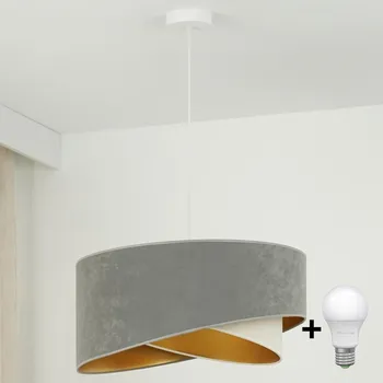 Brilagi - LED Lustr na lanku LYRA 1xE27/15W/230V šedá/krémová/zlatá