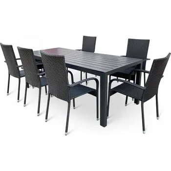 Zahradní sestava Zahradní sestava BADEN + ESSEN (1x stůl + 6x křeslo) černá