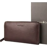 Luxusní celozipová kožená peněženka Gianni Conti no. 918 tmavěhnědá