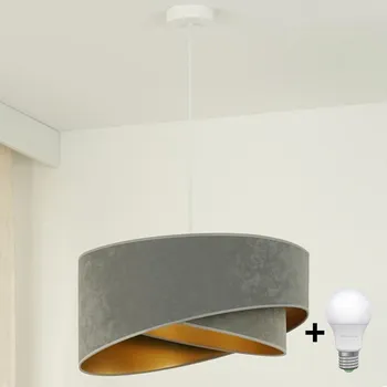 Brilagi - LED Lustr na lanku LYRA 1xE27/15W/230V šedá/zlatá