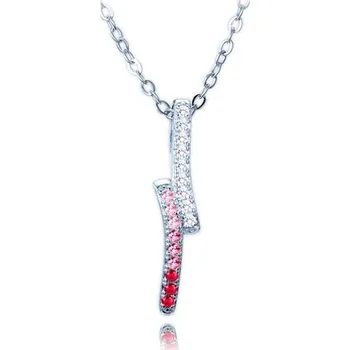 Náhrdelník Stříbrný náhrdelník s červenými a růžovými zirkony JMAS0291CN45