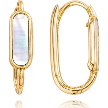 Náušnice Dámské náušnice ze žlutého zlata s perletí JMG0156WGE01 + DÁREK ZDARMA