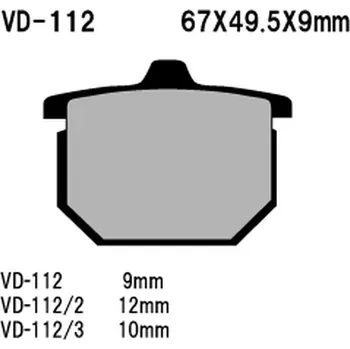 Brzdová destička VESRAH brzdové destičky KH29 sintrované barva zlatá HONDA CX500 79-81, GL1000/1100 75-81 vyrobeno v Japonsku (VESRAH brzdové destičky KH29 sintrované barva zlatá HONDA CX500 79-81, GL1000/1100 75-81 vyrobeno v Japonsku)
