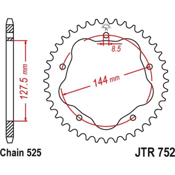 Řetězová sada pro motocykl JT rozeta 4320 36 DUCATI 848/916/996/1000/1100 (vyžaduje adaptér JTA750B) (432036JT) (řetěz 525) (JT rozeta 4320 36 DUCATI 848/916/996/1000/1100 (vyžaduje adaptér JTA750B) (432036JT) (řetěz 525))