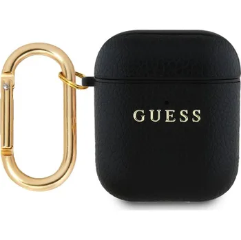 Náhradní díl pro mobilní telefon Guess PU Grained Classic Logo pouzdro pro AirPods 1/2 Black