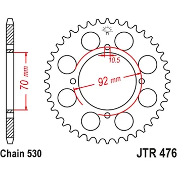 Řetězová sada pro motocykl JT rozeta 476 35 KAWASAKI GPZ 250 83-85, s 250/400/440/500/550 78-85 (47635JT) (řetěz530) (JT rozeta 476 35 KAWASAKI GPZ 250 83-85, s 250/400/440/500/550 78-85 (47635JT) (řetěz530))