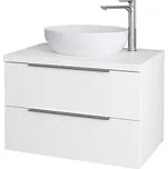 Kielle - Idolio Skříňka včetně desky pod umyvadlo 80x54x50 cm, s výřezem, lesklá bílá 50024800