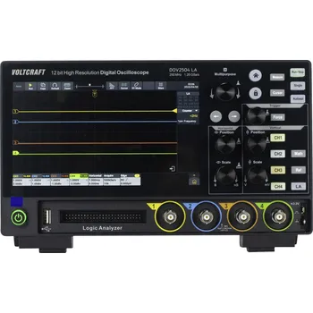 Multimetr VOLTCRAFT DOV2504 LA digitální osciloskop 250 MHz, 4kanálový, 1.25 GSa/s, 100 Mpts, 12 Bit, s pamětí (DSO), logický analyzátor, 1 ks, VC-16753955