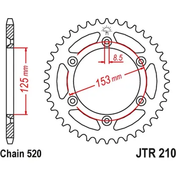 Řetězová sada pro motocykl JT rozeta 289 40 HONDA CRF 230 09-10,XR 250 96-07, XR 400 96-04 (28940JT) (řetěz 520) (JT rozeta 289 40 HONDA CRF 230 09-10,XR 250 96-07, XR 400 96-04 (28940JT) (řetěz 520))
