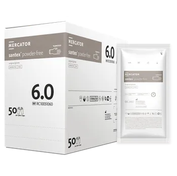 Zdravotnický materiál Rukavice sterilní chirurgické latexové Mercator Medical Santex, 1 pár, krémová, nepudrované Rozměr: 9