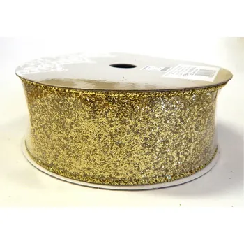 Stuha Stuha dekorační, ZLATÁ, 3,8cmx6,4m/bal.