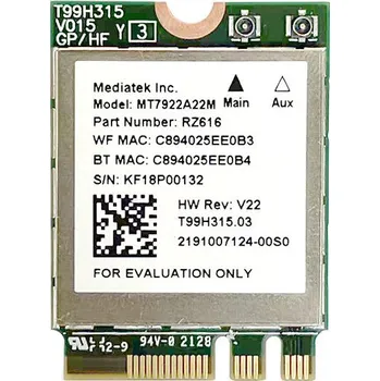 Síťová karta MediaTek MTK7922 M.2 WiFi 6E Karta s Bluetooth 5.2