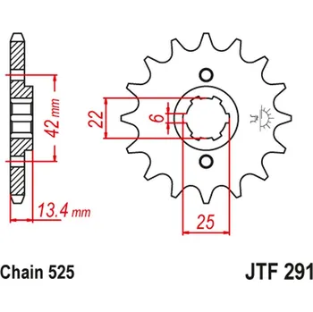 Řetězová sada pro motocykl JT řetězové kolo přední 291 17 HONDA CB 450S 86-89 (29117JT) (řetěz 525) (JT řetězové kolo přední 291 17 HONDA CB 450S 86-89 (29117JT) (řetěz 525))