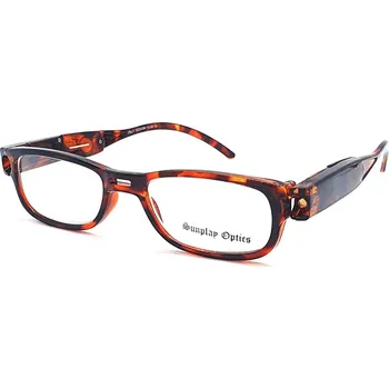 Brýle na čtení SUNPLAY Dioptrické brýle s LED osvětlením 1005 +3,50 hnědé