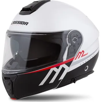 Helma na motorku Helma CASSIDA MODULO 2.1 COMPASS bílá perleť/černá/červená - L