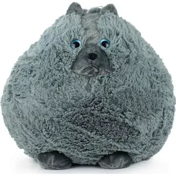 plyšák Kočkokoule - šedá - plyšové zvířátko (Kulaté kočky - 42 cm)